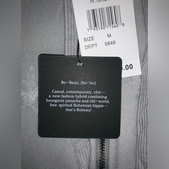 NWT‎ bobeau Heather gray stars hoodie with fuzzy fleece lining size medium - Picture 8 of 12